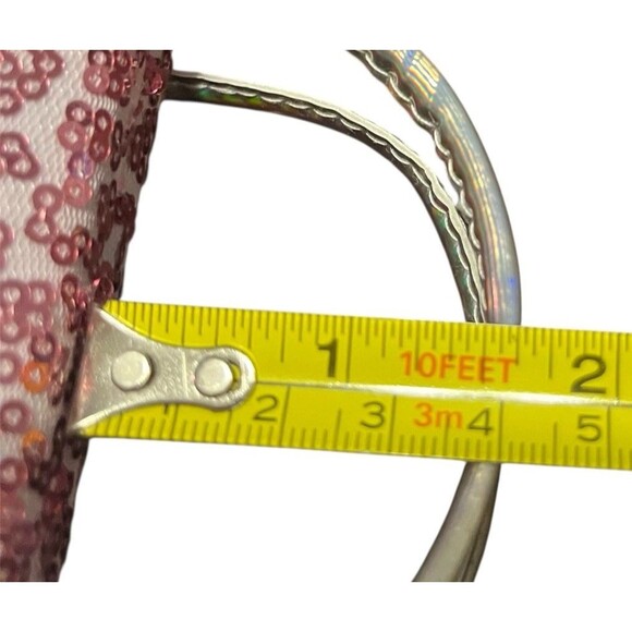 Barbie Pink Sequins Hard Glass Carrying Case Handles Girls Clamshell Hard Shell - Picture 10 of 10